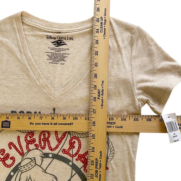 Disney Cruise Line T-Shirt Girl's Medium Top Born Free Every day Beige/Red NEW - Picture 9 of 9